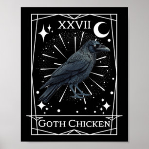 Affiche Funny Fairycore Tarot Gothique Witchcraft Poulet D