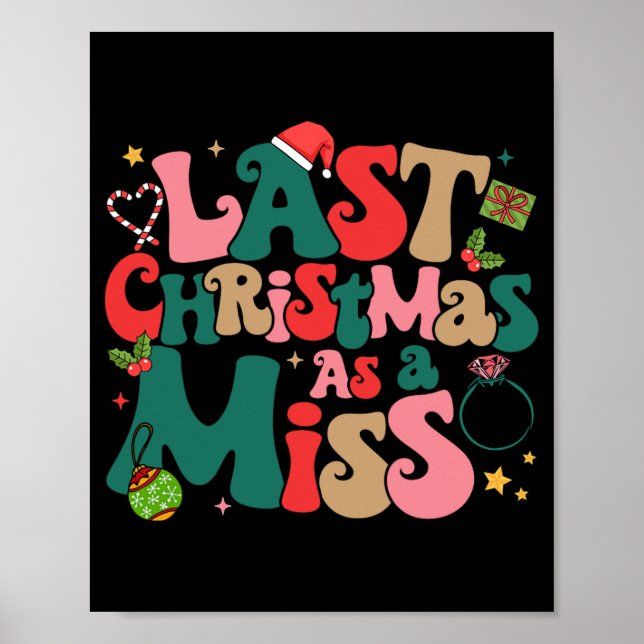 Affiche Funny Fiancee Noël Mon Dernier Noël En Mis (Devant)