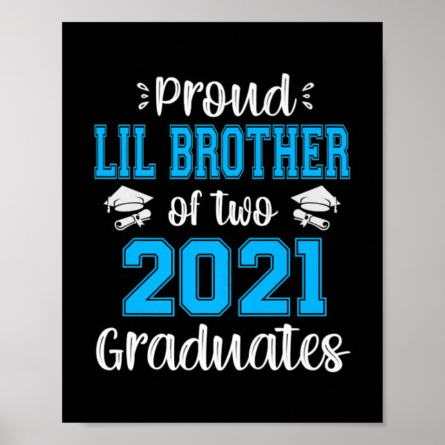 Affiche Funny Fier Lil Frère De 2021 Diplômés (Devant)