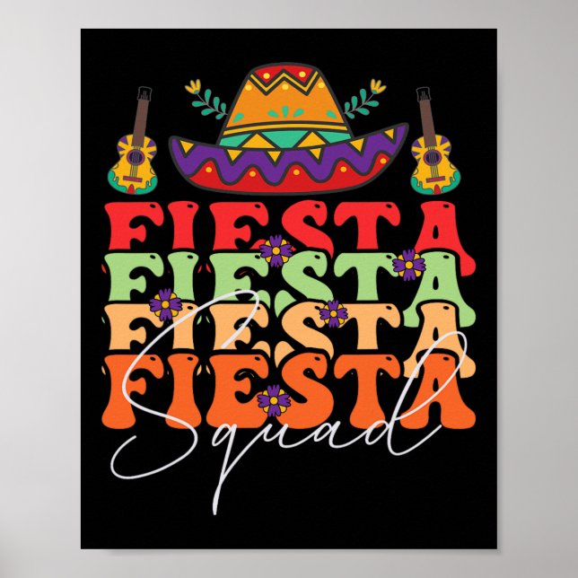 Affiche Funny Fiesta Squad Cinco De Mayo Parti Mexicain Ci (Devant)
