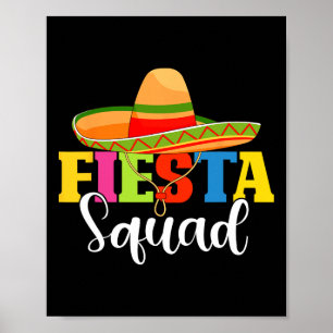 Affiche Funny Fiesta Squad Cinco De Mayo Parti Mexicain Ci