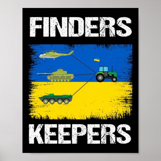 Affiche Funny Finders Keepers Farmer Tractor Tank Support  (Devant)