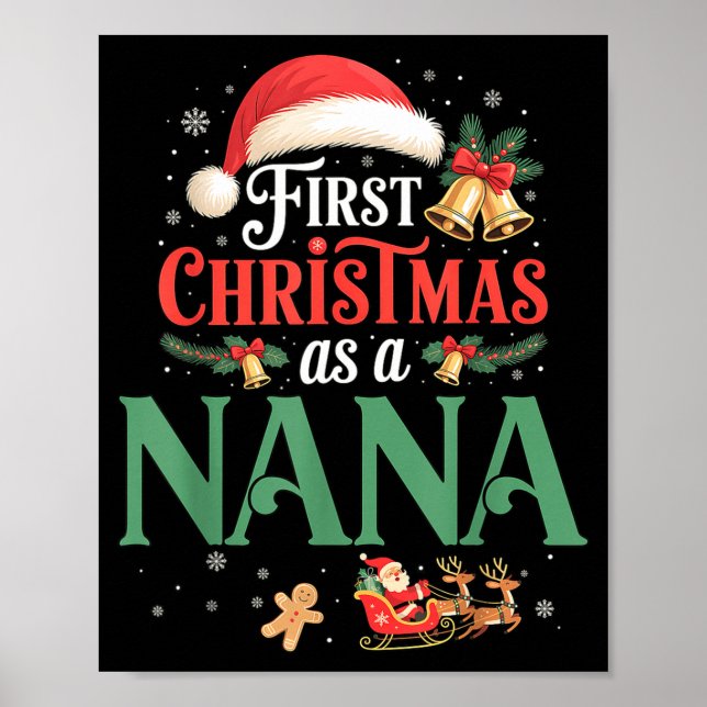 Affiche Funny First Christmas As A Nana Matching Family Xm (Devant)