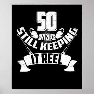 Affiche Funny Fishing 50th Birthday Venin Fisherman 50 Yea