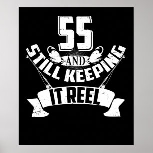 Affiche Funny Fishing 55th Birthday Gift Fisherman 55 Year