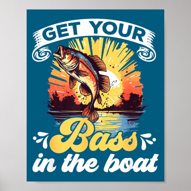 Affiche Funny Fishing Quote Hooked On B Fishing  (Devant)