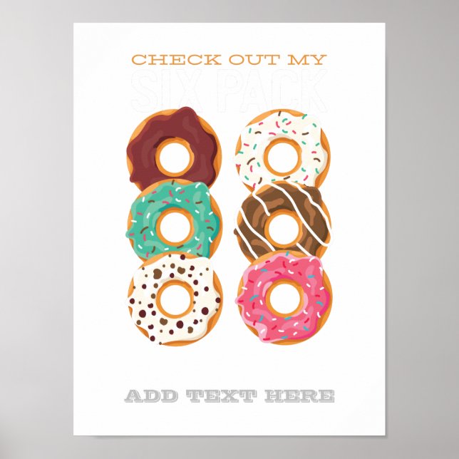 Affiche Funny Fitness Checout My SIX Pack Donuts Fat (Devant)