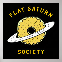 Funny Flat Saturn Society Illustration Donut