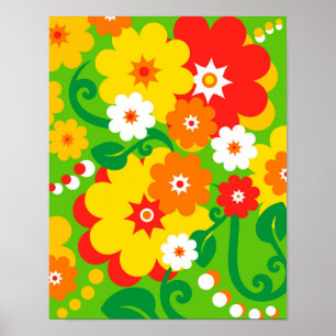 Affiche Funny Flower Power Wallpaper