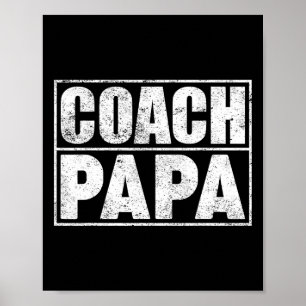 Affiche Funny Football Football entraîneur de basket Papa