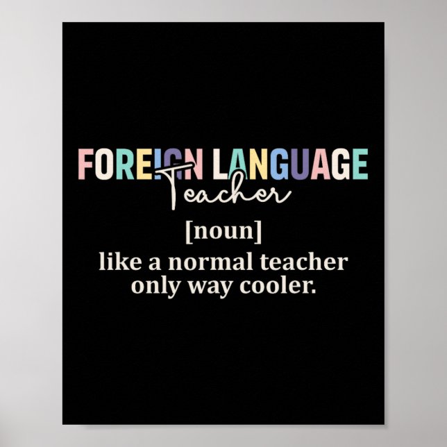 Affiche Funny Foreign Language Teacher Definition Back To  (Devant)