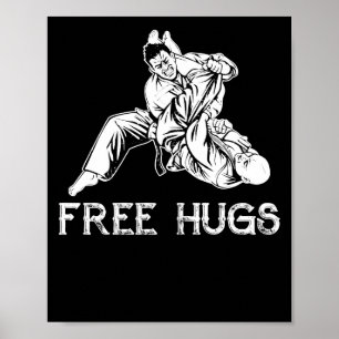 Affiche Funny Free Hugs MIXED MARTIAL ART brésilien Jiu-Ji