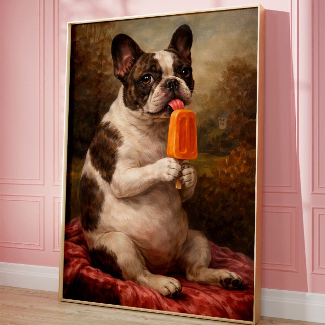 Affiche Funny French Bulldog Popsicle Wall Art Print (Créateur téléchargé)