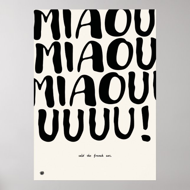 Affiche Funny French Cat Quote Art Print (Devant)