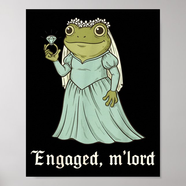 Affiche Funny Frog Engagement Matching Couples Tee Snarky  (Devant)