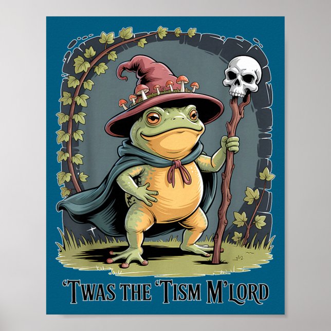 Affiche Funny Frog Wizard twas The tism M'lord Fantasy Art (Devant)