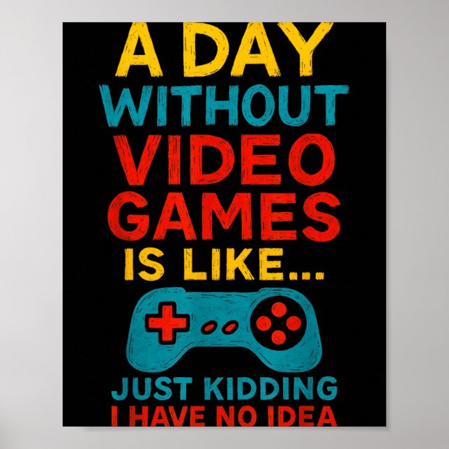 Affiche Funny Gamer Saying Graphic Tee Men Boys Teens Vide (Devant)