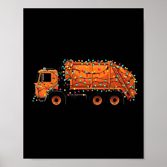 Affiche Funny Garbage Truck Christmas Graphics Lights Love (Devant)