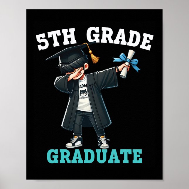 Affiche Funny Garçons de 5e année Graduation Grad Dabbing  (Devant)