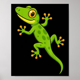 Affiche Funny Gecko Lizard Amoureux des animaux Garçons Fi