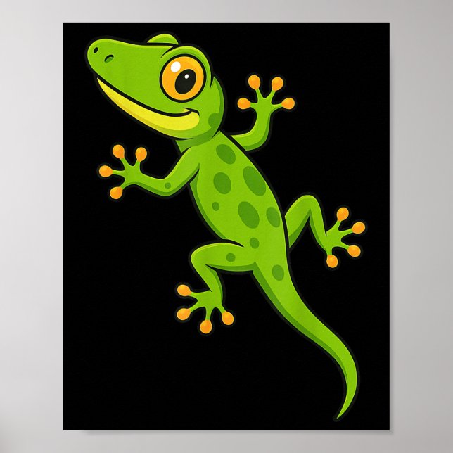 Affiche Funny Gecko Lizard Amoureux des animaux Garçons Fi (Devant)