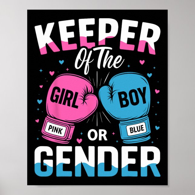 Affiche Funny Gender Reveal Party Keeper Of Gender Boxing  (Devant)