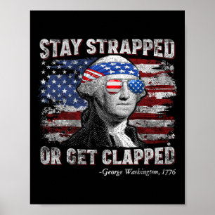 Affiche Funny George Washington 4 juillet rester bloqué
