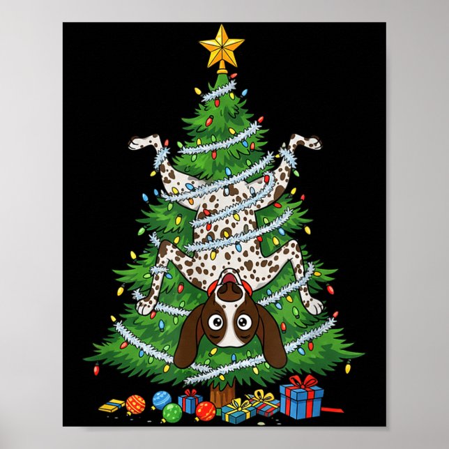 Affiche Funny German Shorthaired Inter Dog Christmas Tree  (Devant)