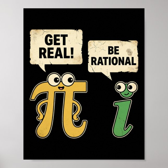 Affiche Funny Get Real Be Rational Pi Day Math Teacher Gee (Devant)