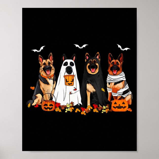Affiche Funny Ghost German Shepherd Halloween Dog Mom Dog  (Devant)