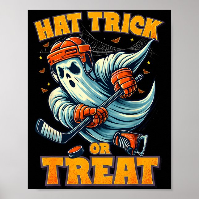 Affiche Funny Ghost Ice Hockey Player Halloween Costume Me (Devant)