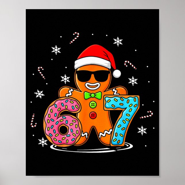 Affiche Funny Gingerbread 67 Six Seven Ice Cream Drip Chri (Devant)