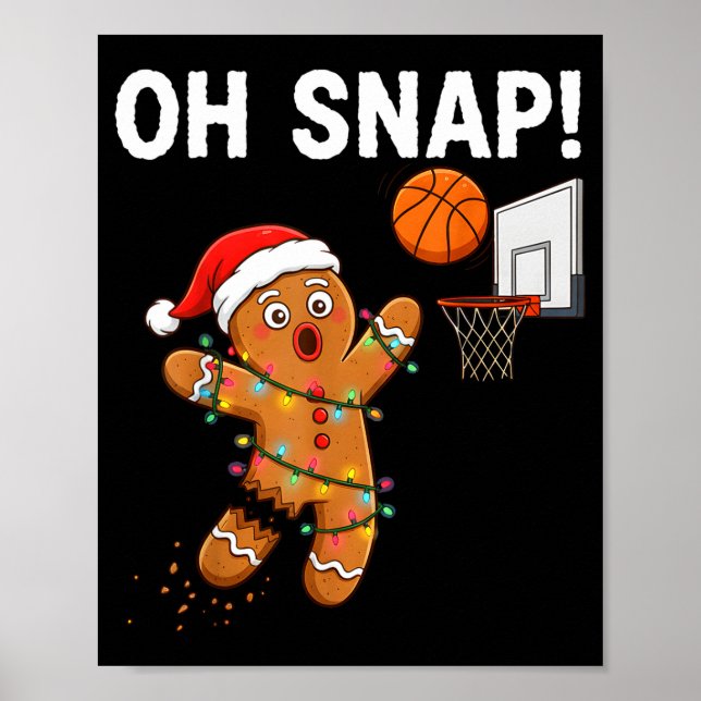 Affiche Funny Gingerbread Basketball Christmas Santa Cooki (Devant)