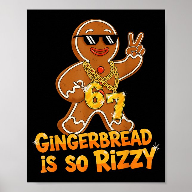Affiche Funny Gingerbread Is So Rizzy Christmas 67 Gen Alp (Devant)