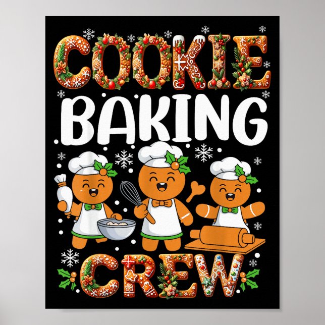Affiche Funny Gingerbread Lovers Cookie Baking Crew Christ (Devant)