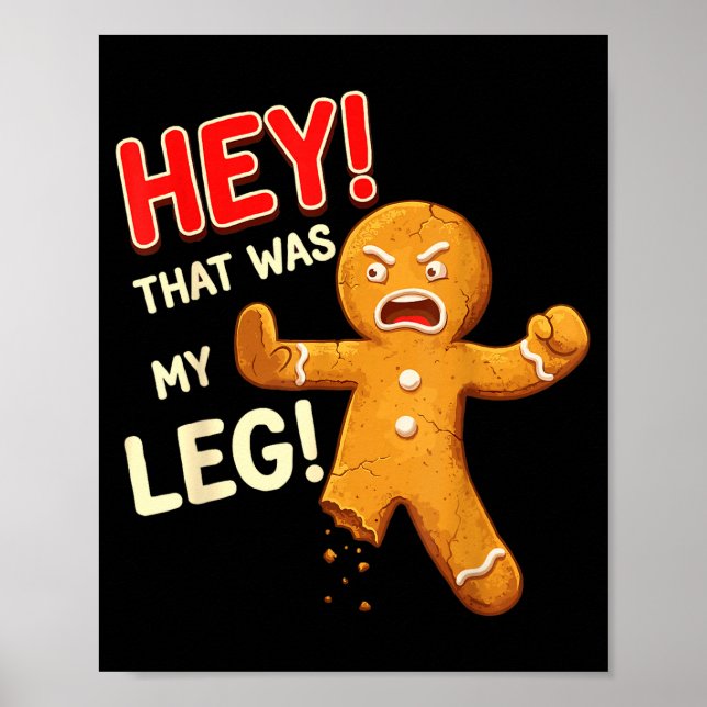 Affiche Funny Gingerbread Man Cookies That Was My Leg Cook (Devant)
