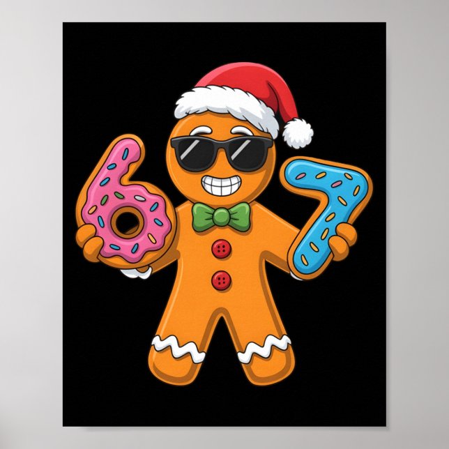 Affiche Funny Gingerbread Six Seven 67 Ice Cream Christmas (Devant)