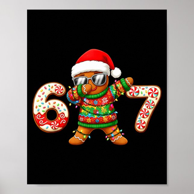 Affiche Funny Gingerbread Six Seven 67 Ice Cream Drip Chri (Devant)