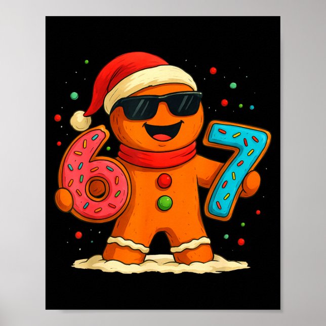 Affiche Funny Gingerbread Six Seven 67 Ice Cream Drip Chri (Devant)