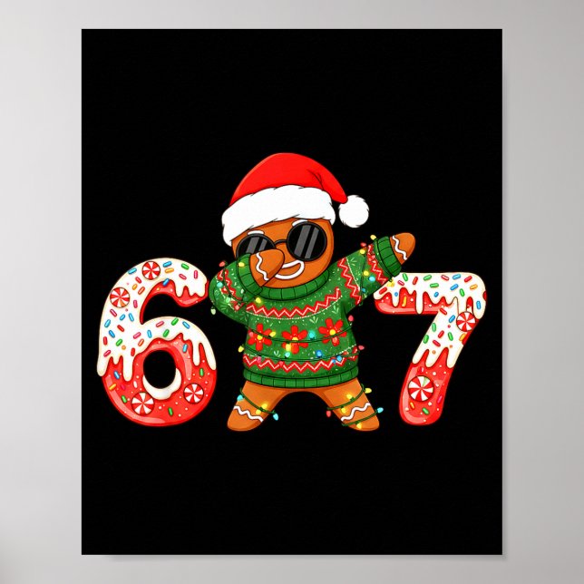 Affiche Funny Gingerbread Six Seven 67 Ice Cream Drip Chri (Devant)