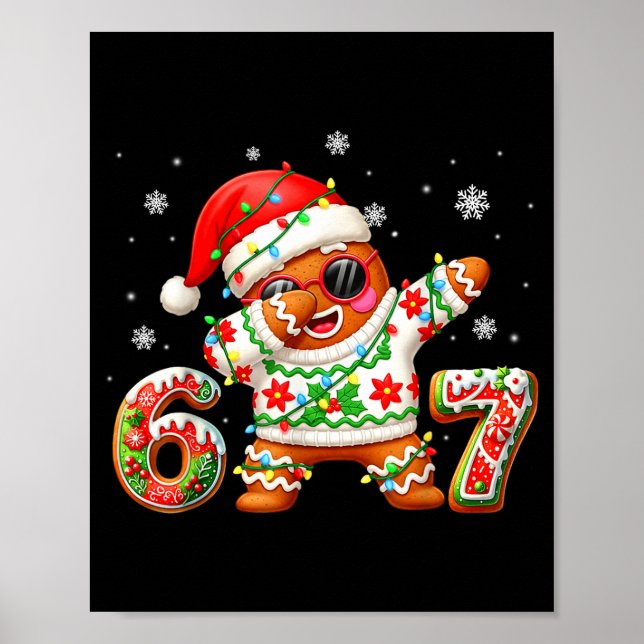 Affiche Funny Gingerbread Six Seven 67 Ice Cream Drip Chri (Devant)