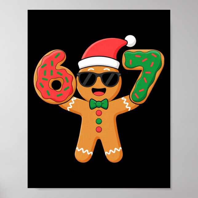 Affiche Funny Gingerbread Six Seven 67 Ice Cream Drip Chri (Devant)