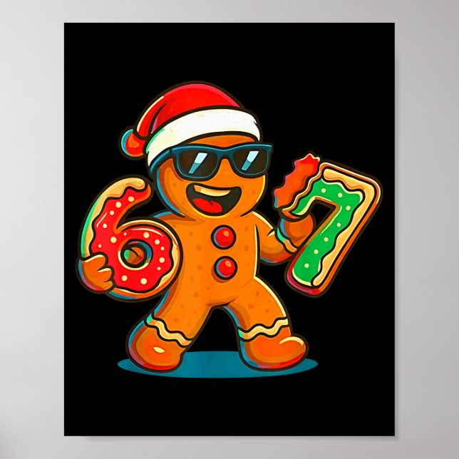 Affiche Funny Gingerbread Six Seven 67 Ice Cream Drip Chri (Devant)