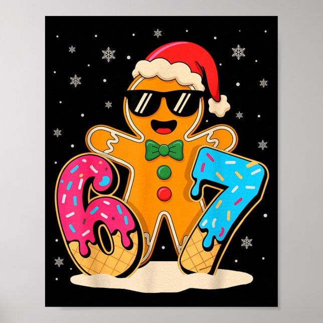 Affiche Funny Gingerbread Six Seven 67 Ice Cream Drip Chri (Devant)