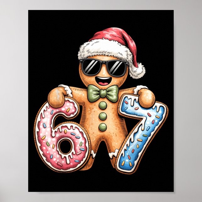 Affiche Funny Gingerbread Six Seven 67 Ice Cream Drip Chri (Devant)