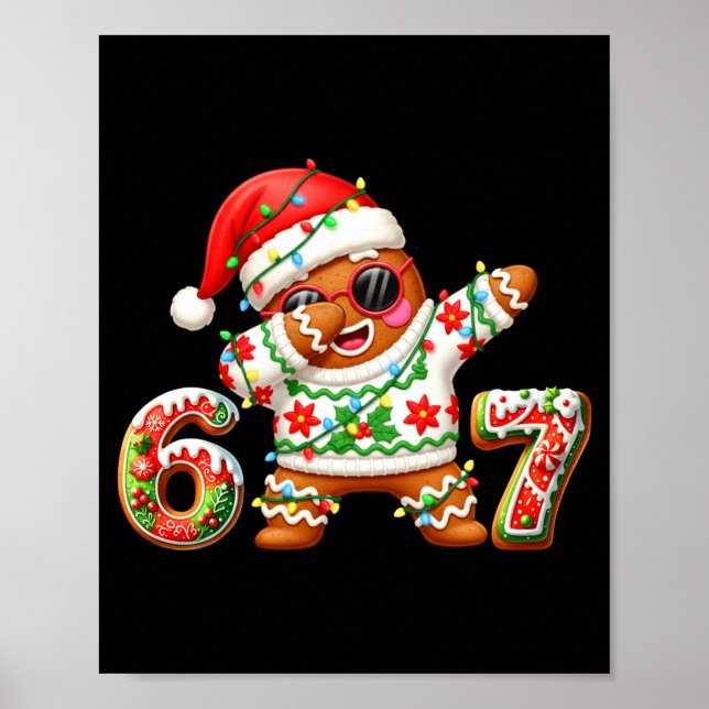 Affiche Funny Gingerbread Six Seven 67 Ice Cream Drip Chri (Devant)