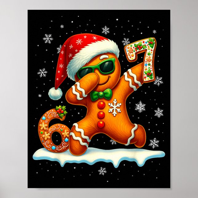 Affiche Funny Gingerbread Six Seven 67 Ice Cream Drip Chri (Devant)