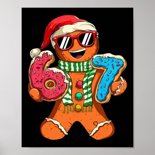 Affiche Funny Gingerbread Six Seven 67 Meme Ice Cream Chri (Devant)