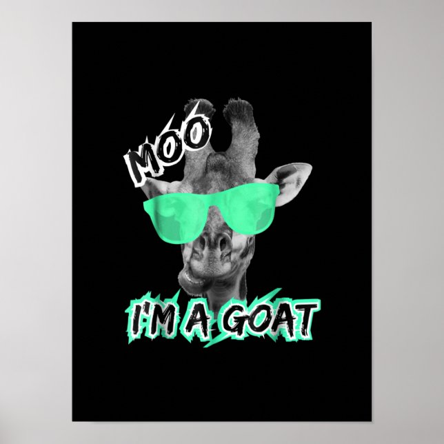 Affiche Funny Giraffe Moo Dans le zoo de Goat (Devant)