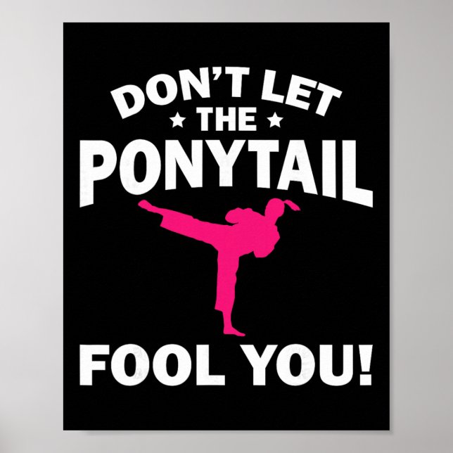 Affiche Funny Girl Karate Design Kids Women Kickboxing Bla (Devant)